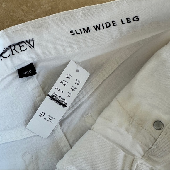 J Crew Slim Wide Leg Jean White Denim Raw Hem Womens Size 29 High Waist Slimming - Picture 14 of 16